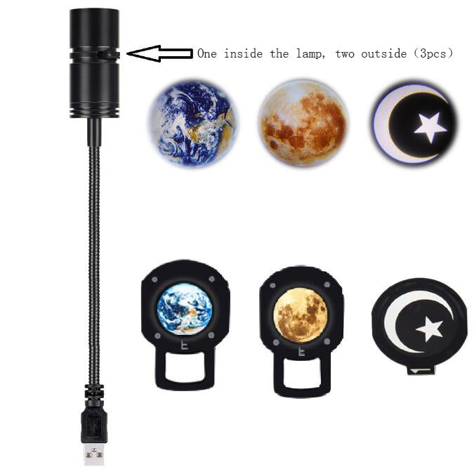 USB Moon Light Earth Planet Projection Lamp Bedroom Girl Creative Mid-Autumn Festival Photo Atmosphere Children's Night Light