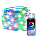 Camping Symphony RGB Flowing Water Three-Line Large Lamp Bead Light String Mobile Phone APP Point-Controlled Copper Wire Lamp Christmas Tree Decoration Lights