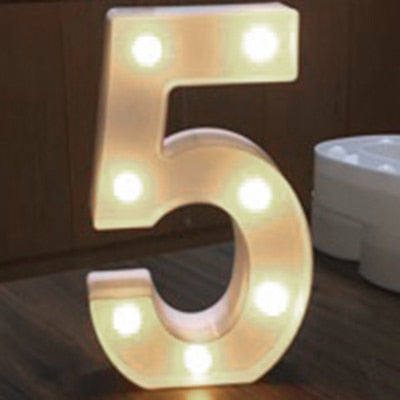 Luminous LED Letter Night Light English Alphabet Number Lamp Wedding Party Decoration Christmas Home Decoration Accessories