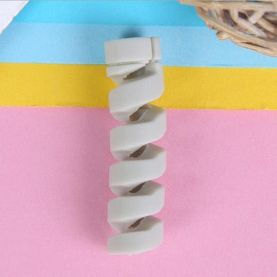 100Pcs Spiral Cable protector Data Line Silicone Bobbin winder Protective For iphone Samsung Android USB Charging earphone Case Cover