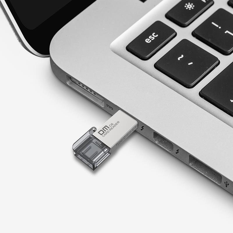 DM USB C Card Reader CR006 Micro SD/TF Type C Multi Memory Card Reader for MacBook or smartphone with USB-C interface