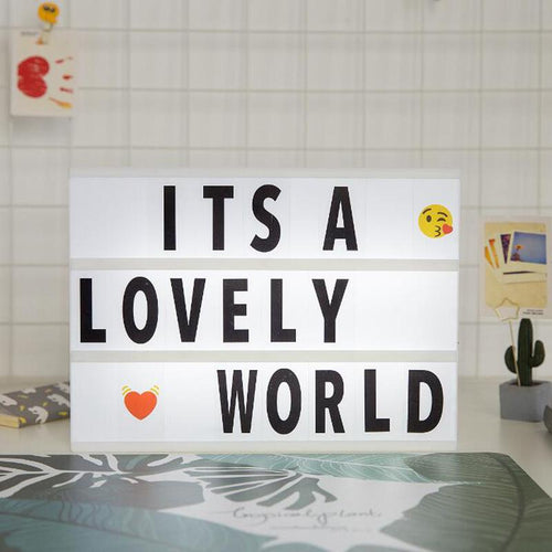 A4 LED Combination Lightbox Night Light DIY Black Letter Card USB PORT Powered Cinema Lightbox