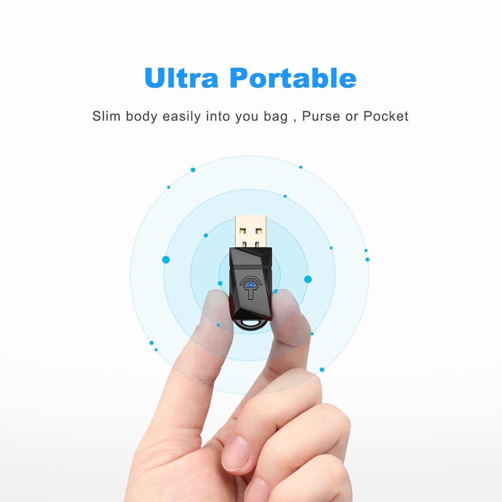 Rocketek 600Mbps USB WiFi Dongle Adapter, Dual Band USB Wireless Network lan Card for PC Desktop Laptop Tablet 802.11a/g/n/ac