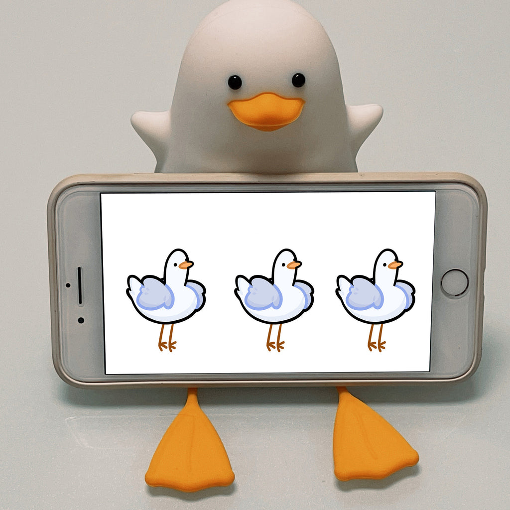 Little Gull Fun Night Light Charging Bedroom Bedside Light Silicone Pat Light Baby Eye Protection Night Light Creative Mobile Phone Bracket