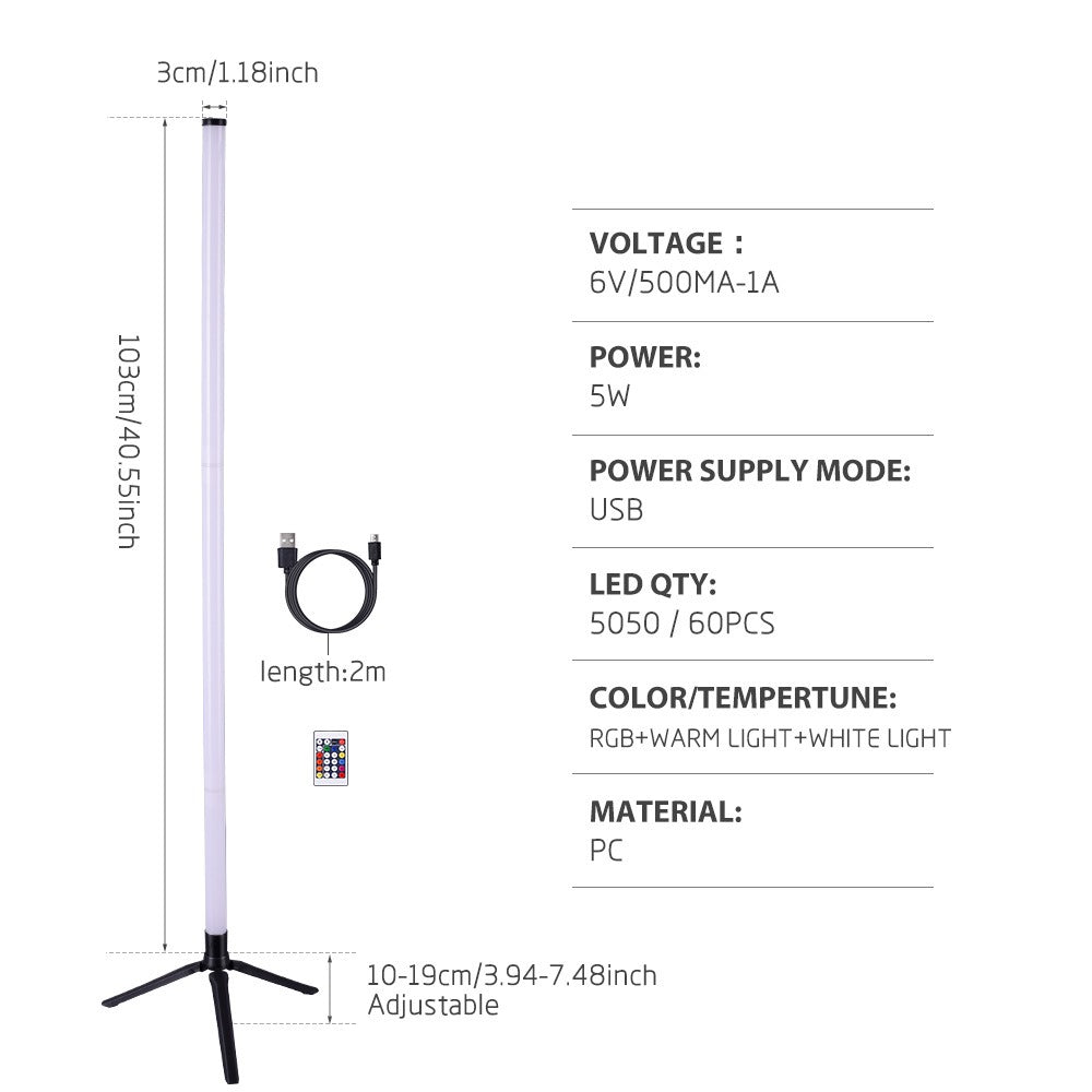 New Wall Corner Ambient Light Remote APP Control USB Floor Lamp Splicing Portable Stick RGB Corner Light