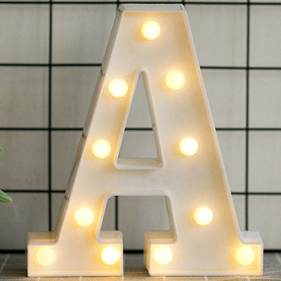 Luminous LED Letter Night Light English Alphabet Number Lamp Wedding Party Decoration Christmas Home Decoration Accessories