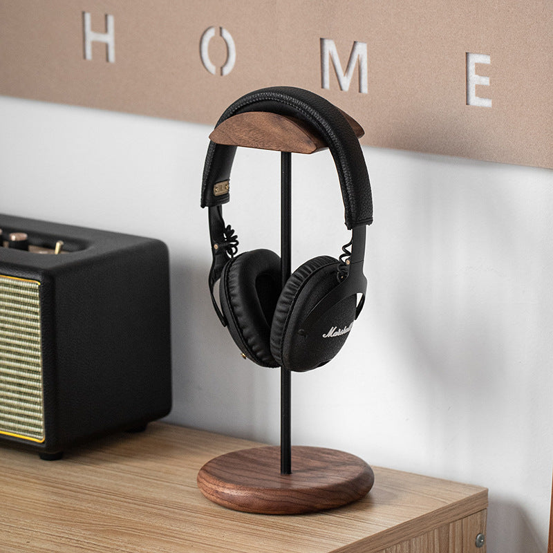 Cross-border Headphone Stand Walnut Solid Wood Headphone Rack Minimalist Display Rack Hanging Rack