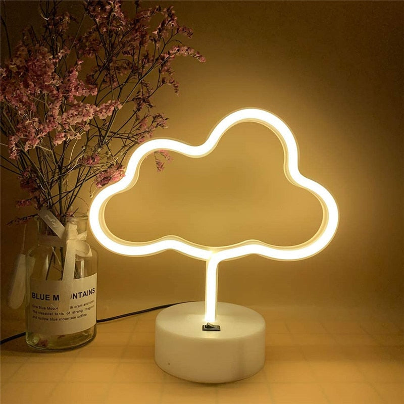 LED Living Room Neon Light Luminous Decoration Creative Cloud Home Ins Bedside Pineapple Night Light Flamingo