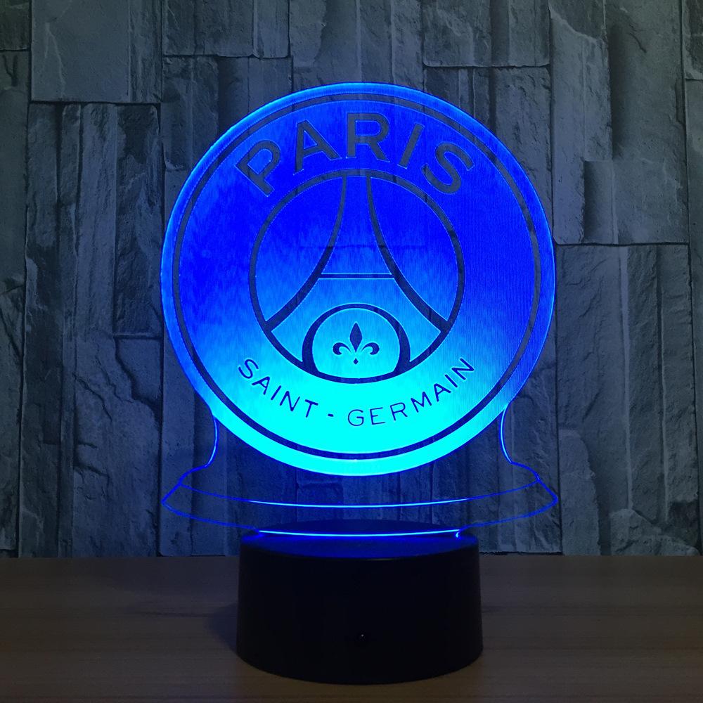 Hot 7 Colors Changeparis saint germain 3D LED Night Light for Italy fortnite Club LED Touch Lamp Novelty Gifts USB Lampara