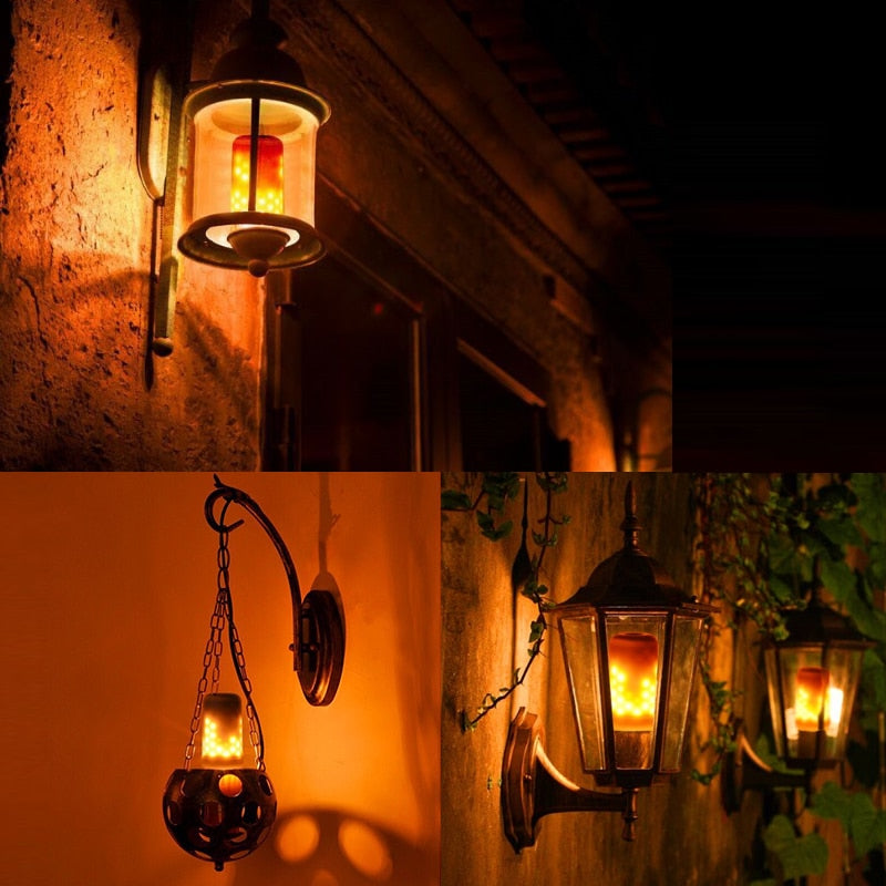 LED Flame Lamp Gravity Sensor LED Flame Effect Light Bulb 220V 110V Flickering Creative Emulation Decoration Lights