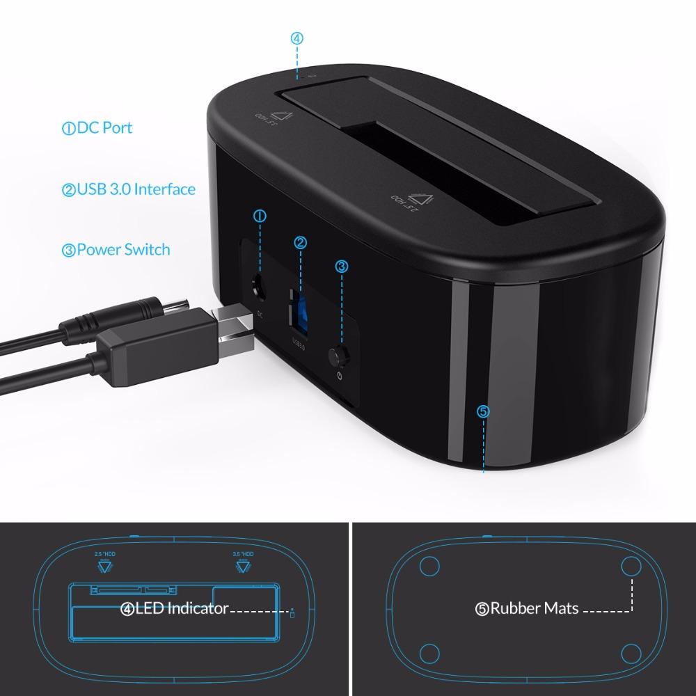 ORICO USAP HDD Docking Station 5Gbps Super Speed USB 3.0 to SATA Hard Drive Docking Station for 2.5''/ 3.5
