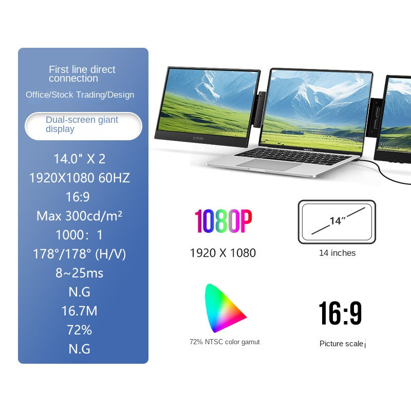 G-STORY Cross-border Stock Trading Office 23.4-inch HD Monitor for Laptop/Computer Dual Screen Extension