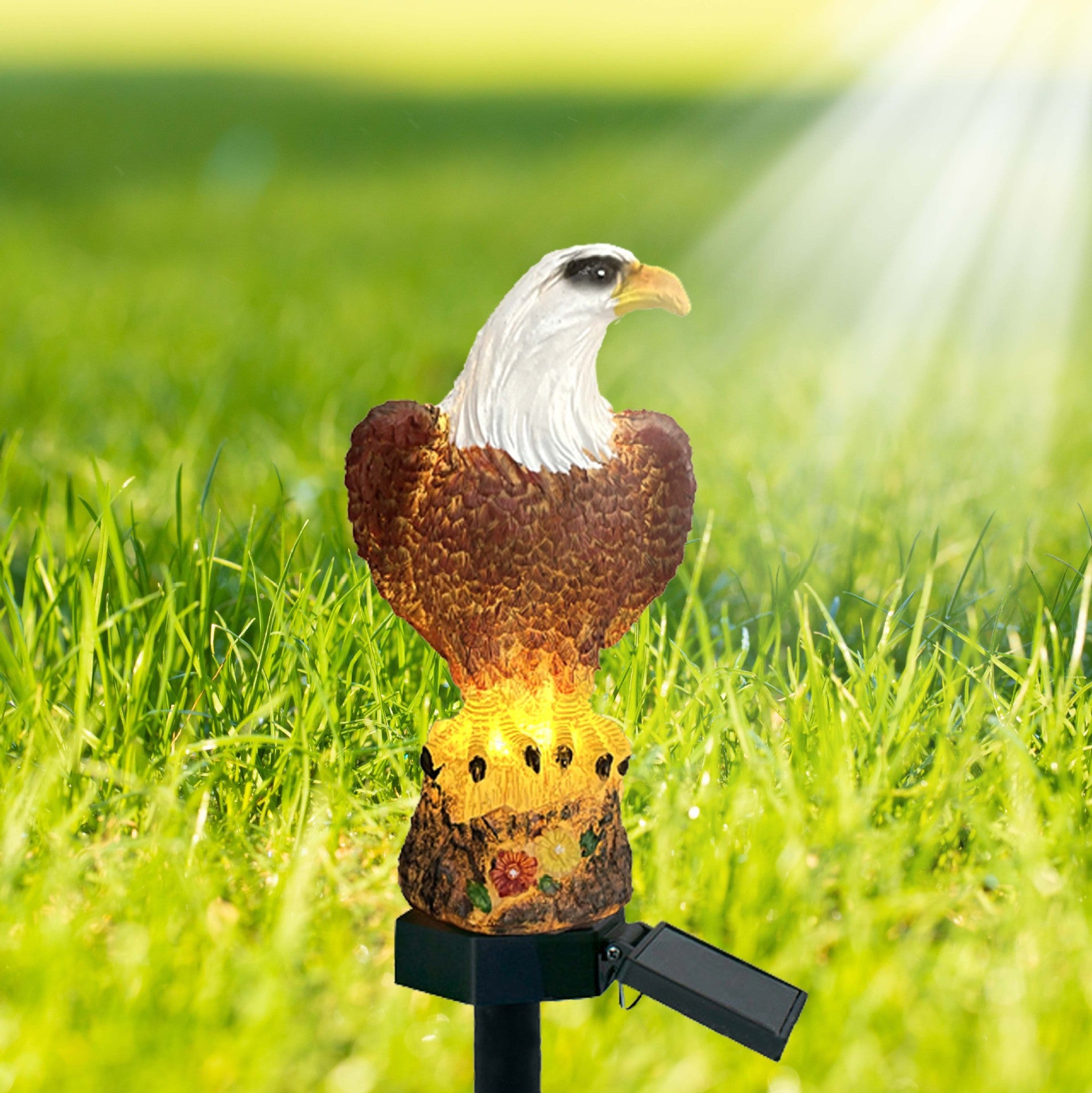 Solar Resin Eagle Lawn Light Outdoor Waterproof LED Floor Lighting Garden Decorative Landscape Light
