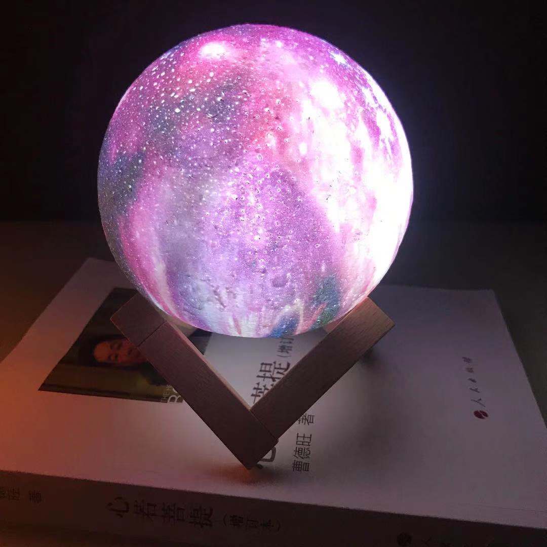 Ins Style Creative Home Living Room Bedroom Bedside Lamp Starry Sky Moon Touch Pat Night Light