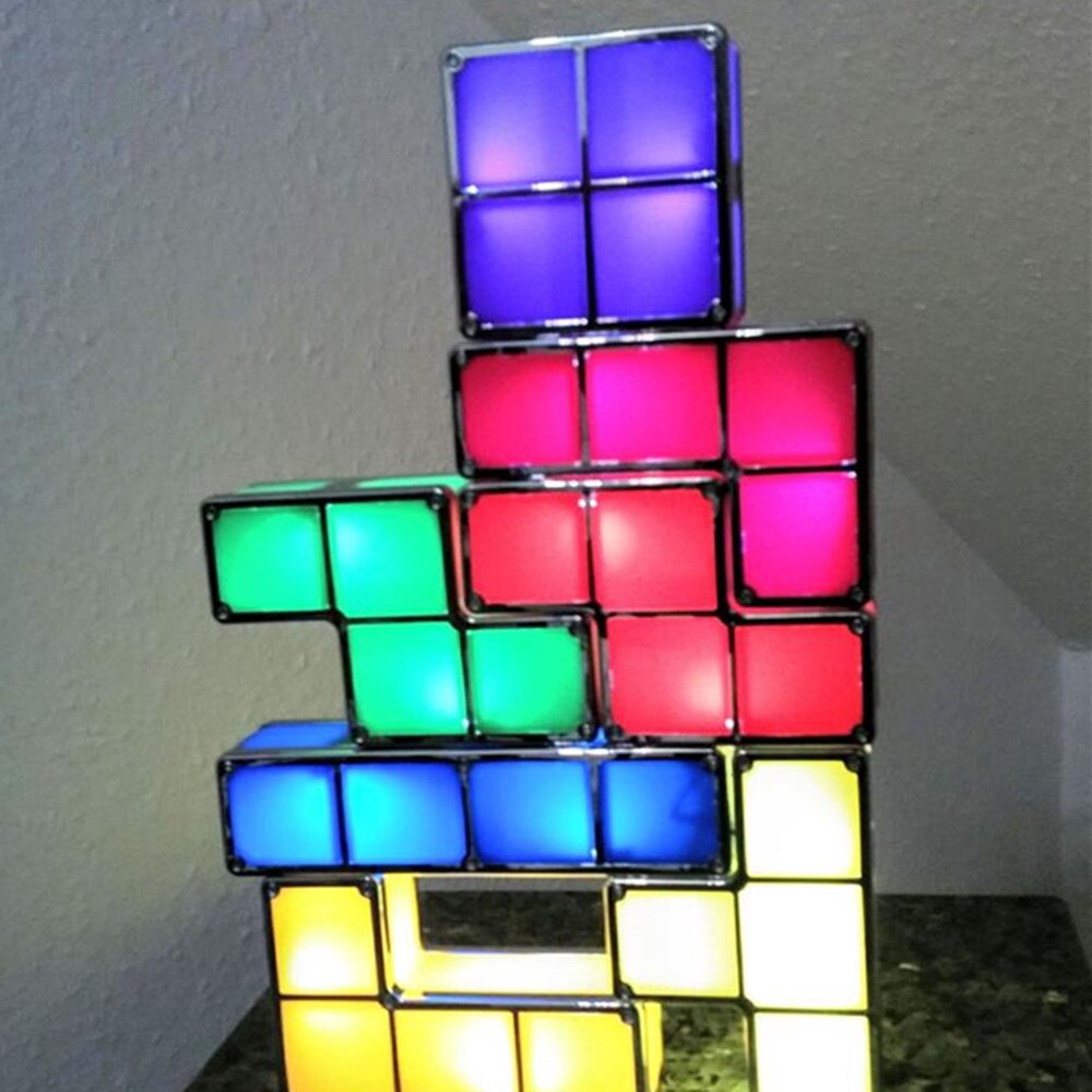Dropship Upgrade DIY Tetris Night Light Colorful Stackable Tangram Puzzles 7 Pieces LED Induction Interlocking Lamp 3D Toys Gift