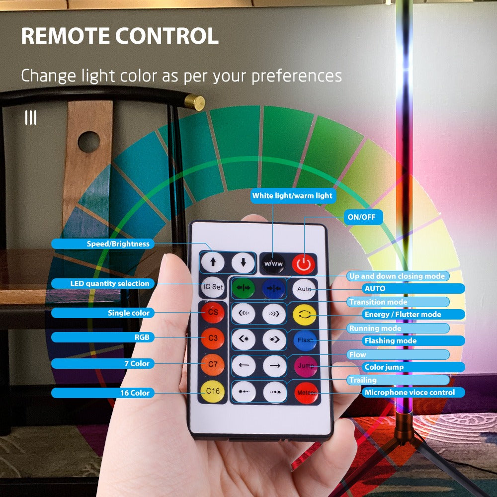 New Wall Corner Ambient Light Remote APP Control USB Floor Lamp Splicing Portable Stick RGB Corner Light