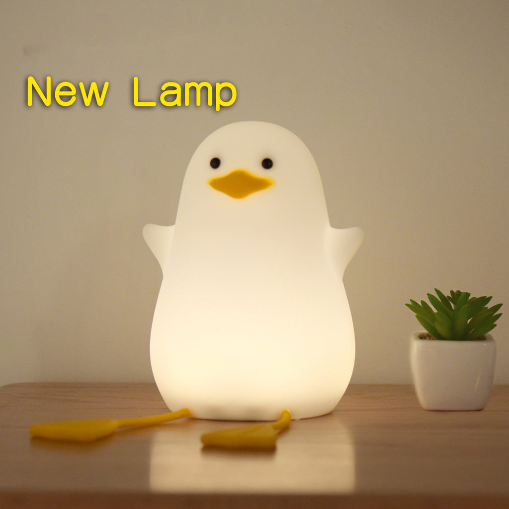 Little Gull Fun Night Light Charging Bedroom Bedside Light Silicone Pat Light Baby Eye Protection Night Light Creative Mobile Phone Bracket