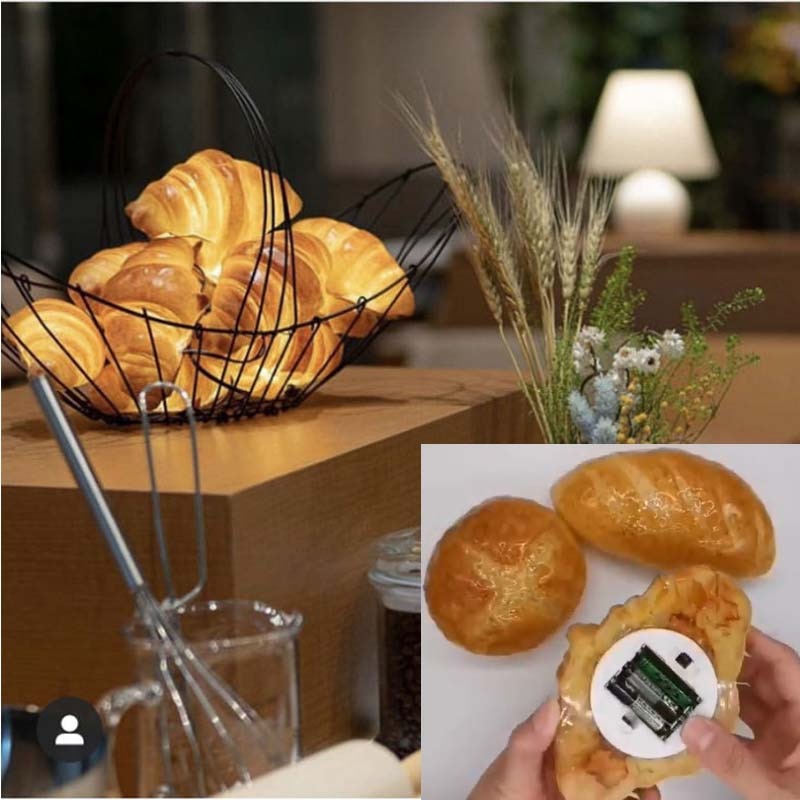 Creative Simulation Bread Light Fun Home Croissant LED Bread Night Light