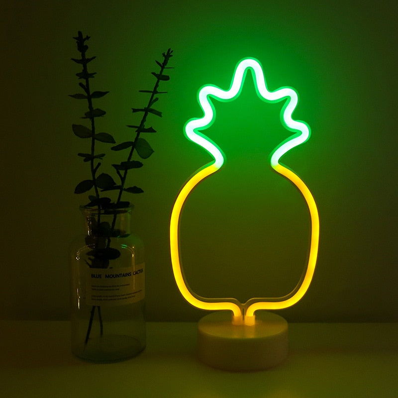 LED Living Room Neon Light Luminous Decoration Creative Cloud Home Ins Bedside Pineapple Night Light Flamingo