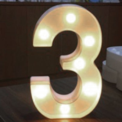 Luminous LED Letter Night Light English Alphabet Number Lamp Wedding Party Decoration Christmas Home Decoration Accessories