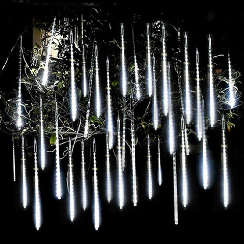 Waterproof 3 colors EU Plug Garland 8 Tubes LED Meteor Shower Rain string light 50cm 30cm Icicle Snowfall Xmas decoration