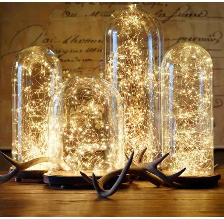 LED Copper Wire String Lights For Wedding Christmas Garland Festival Party Home Decoration lamp Battery Operated