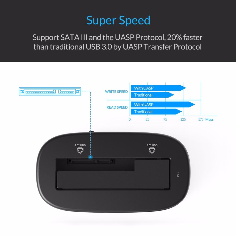 ORICO USAP HDD Docking Station 5Gbps Super Speed USB 3.0 to SATA Hard Drive Docking Station for 2.5''/ 3.5