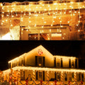 Led Icicle Light String 8 Mode Curtain Lights Gypsophila Waterfall Light String Christmas Lights New Year Festival Star Lights