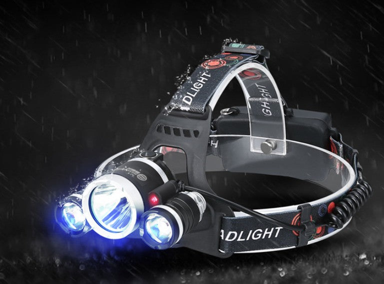 UltraFire Glare Headlights XM - L T6 1300LM 4 Modes 3 Heads （Non-inductive）