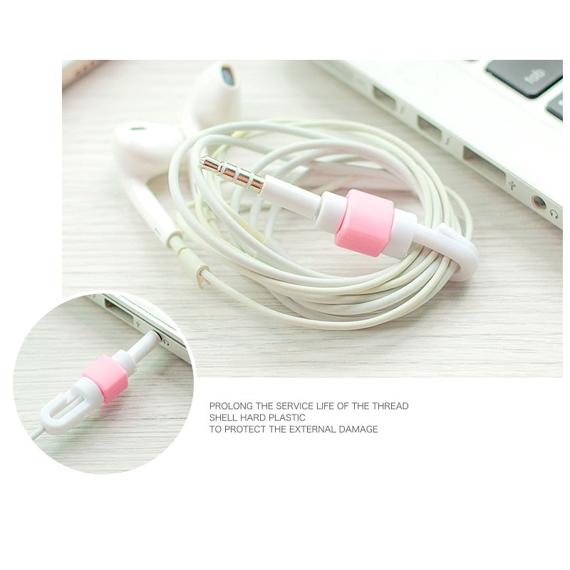 Earphone Cable Protector For iphone earphones Wire organizer Earpods Cord Protector Protective Case Colors Bobbin Winder Cover