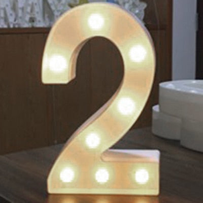 Luminous LED Letter Night Light English Alphabet Number Lamp Wedding Party Decoration Christmas Home Decoration Accessories