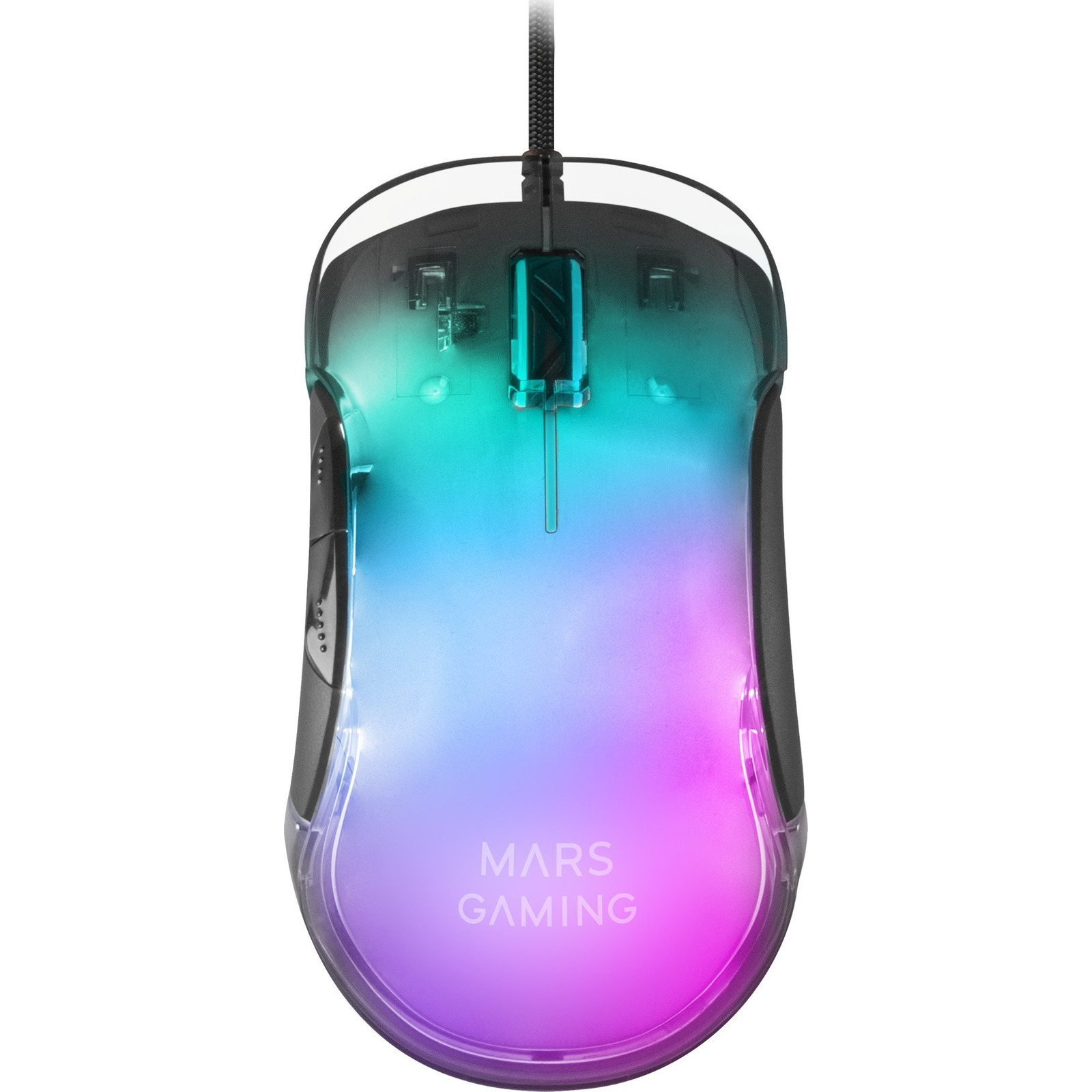 Mars Gaming MMGLOW геймърска мишка 12800 DPI RGB черна (8437023094587)