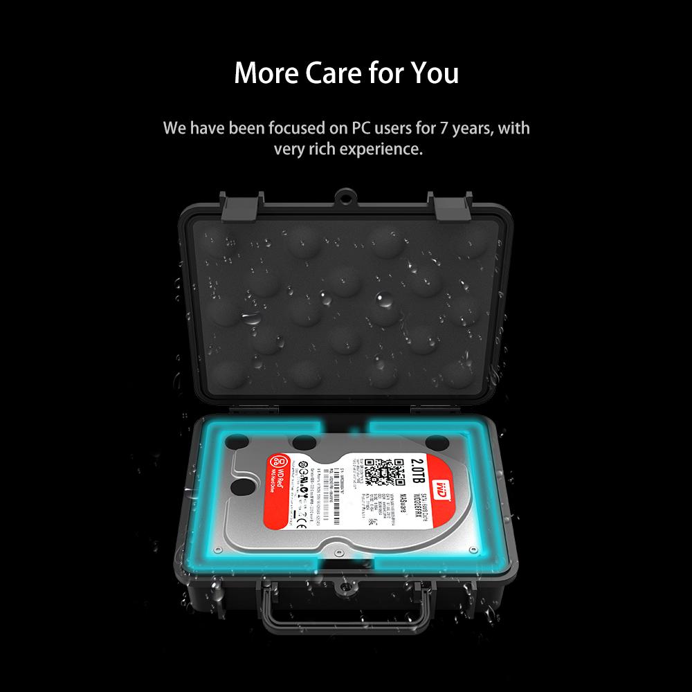 ORICO HDD Protection Box ABS HDD Storage Case Waterproof Shockproof Case Cover for 3.5 Inch HDD with Safety Lock