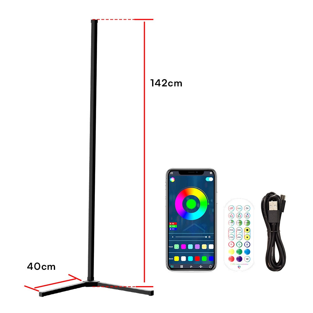 Ambient Floor Lamp RGBIC Corner Light Three-Section Spliced Bluetooth LED Modern Minimalist Table Lamp Voice-Activated Light