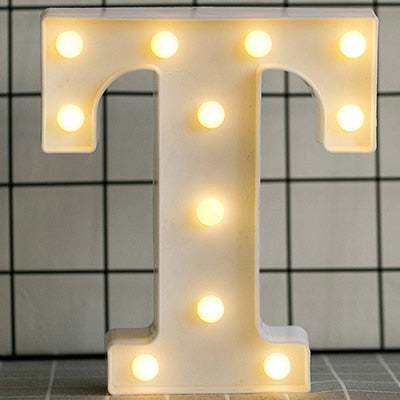 Luminous LED Letter Night Light English Alphabet Number Lamp Wedding Party Decoration Christmas Home Decoration Accessories