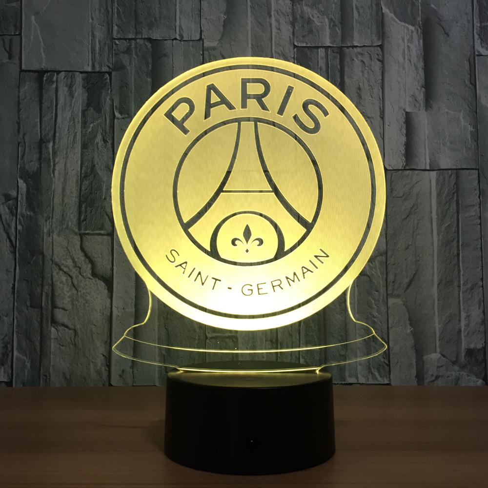 Hot 7 Colors Changeparis saint germain 3D LED Night Light for Italy fortnite Club LED Touch Lamp Novelty Gifts USB Lampara