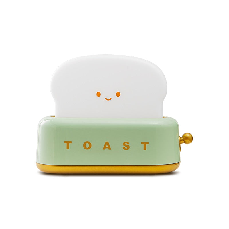 USB Charging Bread Machine Night Light Creative Dimming Table Lamp LED Warm White Timing Sleeping Light