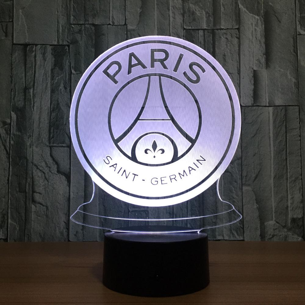 Hot 7 Colors Changeparis saint germain 3D LED Night Light for Italy fortnite Club LED Touch Lamp Novelty Gifts USB Lampara