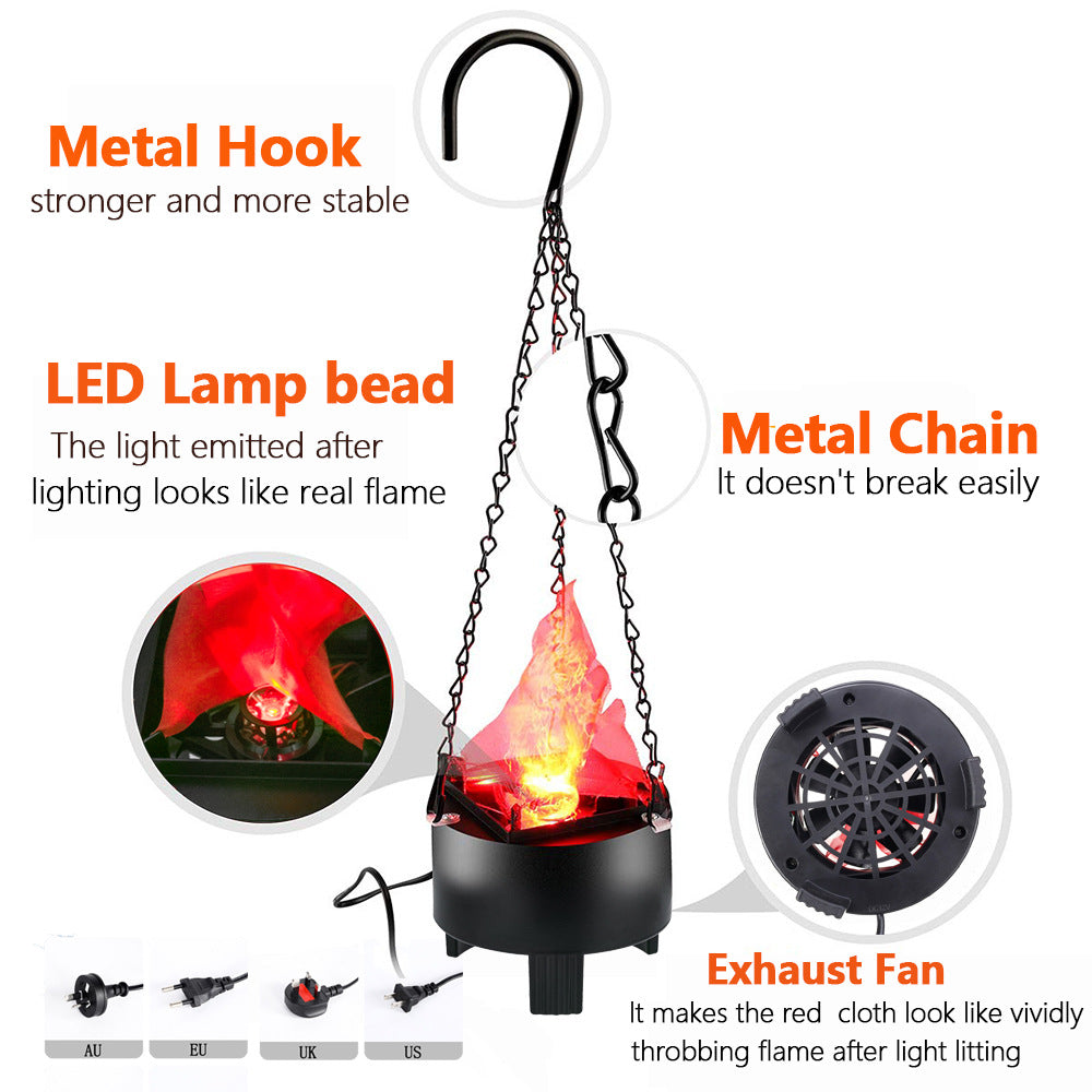LED Flame Lights Bonfire Simulation Dynamic Stage Lights Bar Haunted House Halloween Christmas Decorations Electronic Brazier Lights