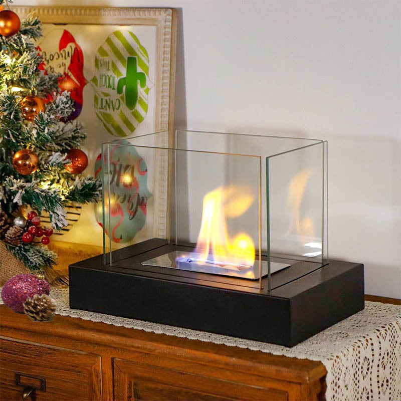Four sided square alcohol fireplace lamp bar atmosphere desktop decoration heating oven lamp home real fire fireplace