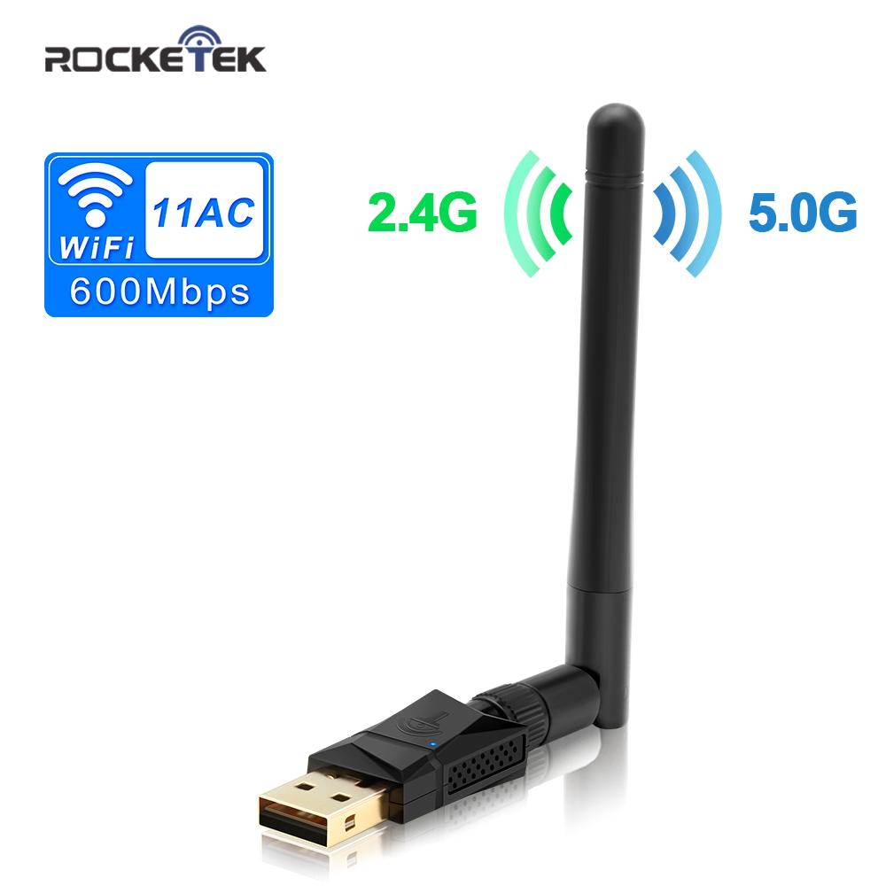 Rocketek 600Mbps Dual Band Wireless USB wifi Dongle Adapter, with 802.11N/G/B Antenna  Network Lan Card 802.11a/g/n/ac