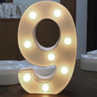Luminous LED Letter Night Light English Alphabet Number Lamp Wedding Party Decoration Christmas Home Decoration Accessories