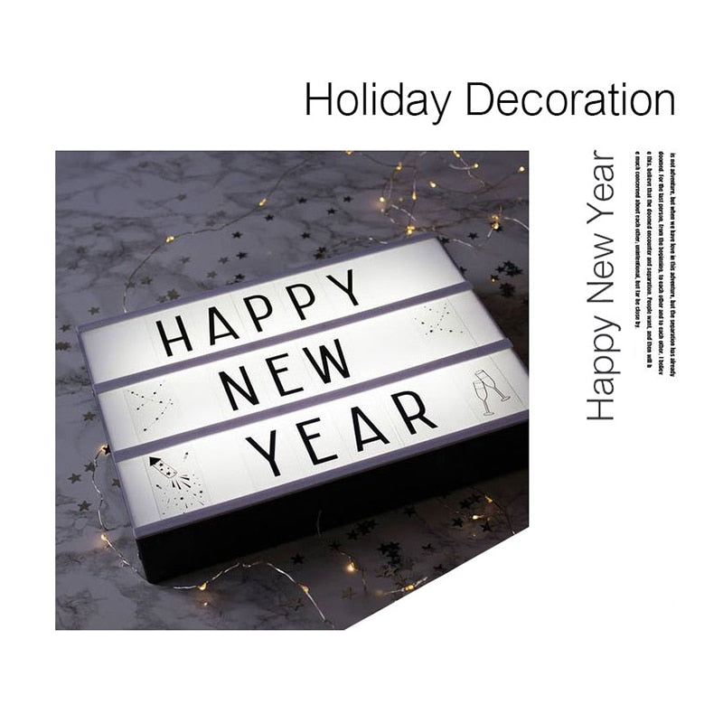 A4 Size USB AA Battery LED Combination Night light Box DIY Letters Symbol Cards Decoration Lamp Message Board Lightbox