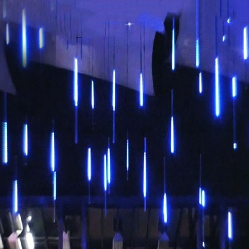 Waterproof 3 colors EU Plug Garland 8 Tubes LED Meteor Shower Rain string light 50cm 30cm Icicle Snowfall Xmas decoration