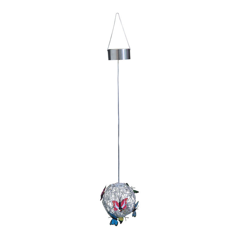 New Led Solar Butterfly Hanging Tree Ball Outdoor Garden Garden Decorative Lamp Ball Hanging Tree Lamp Luminous Butterfly