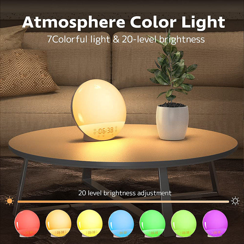 Wake-up Light Sunrise FM Radio Graffiti Smart APP Simulates Sunrise And Sunset Alarm Clock Atmosphere Night Light