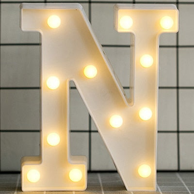 Luminous LED Letter Night Light English Alphabet Number Lamp Wedding Party Decoration Christmas Home Decoration Accessories