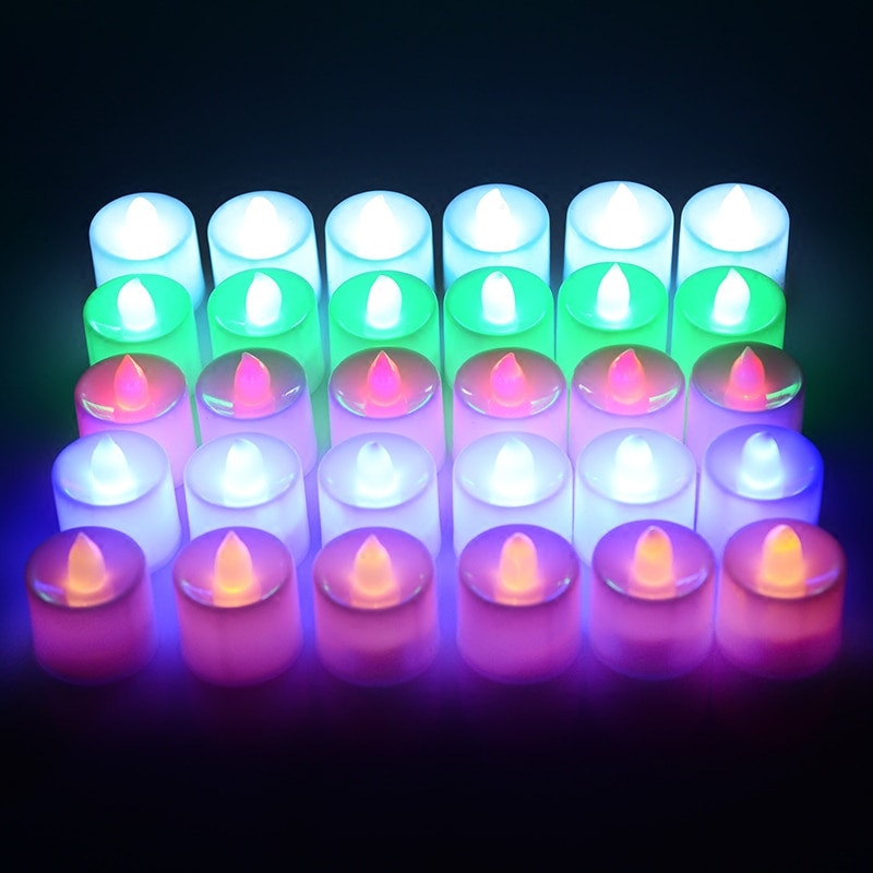 24pcs/set LED Balloon Battery operated led candle lamp multicolor color flame flashing place light in it home wedding ballons