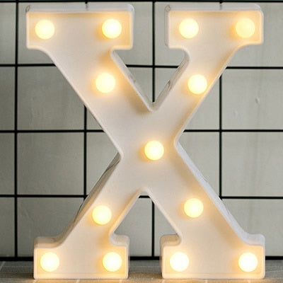 Luminous LED Letter Night Light English Alphabet Number Lamp Wedding Party Decoration Christmas Home Decoration Accessories