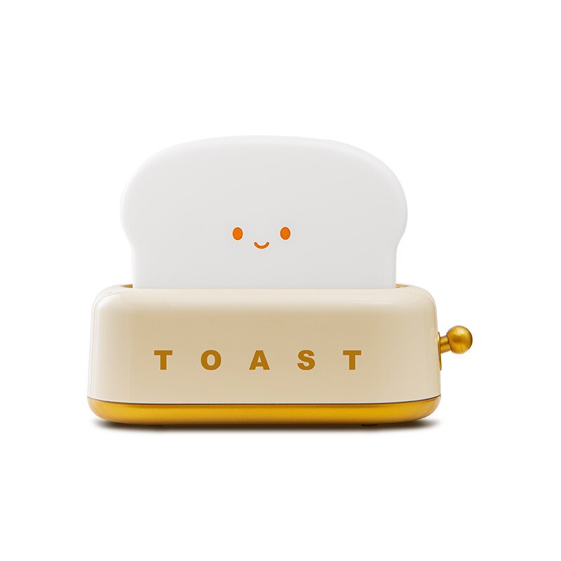 USB Charging Bread Machine Night Light Creative Dimming Table Lamp LED Warm White Timing Sleeping Light
